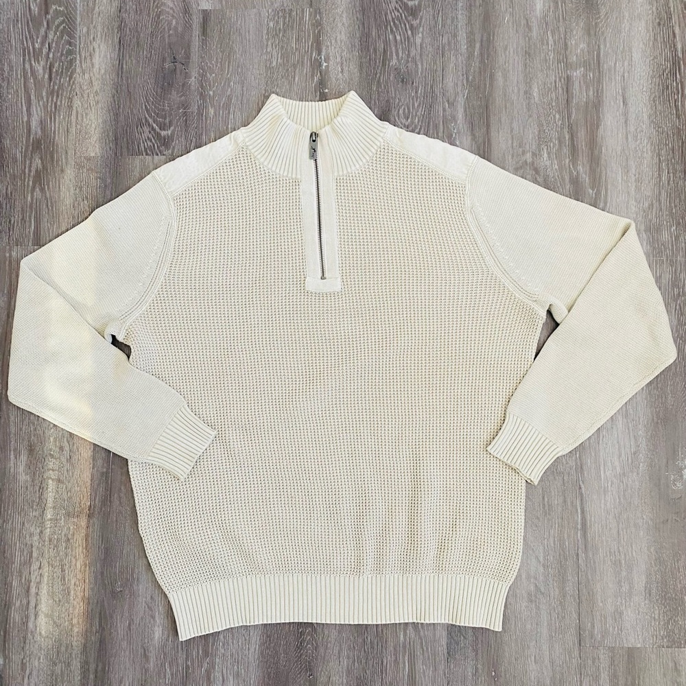 Tommy Bahama Off-White Half-Zip Sweater